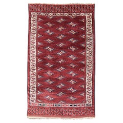 Antico tappeto principale turkmeno Yomut, XIX secolo