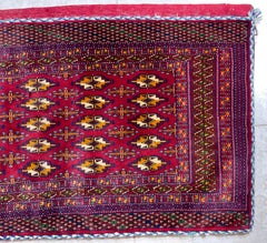 Antique Turkoman Rug, Hand-Knotted Wool, East Turkestan, Circa 1920