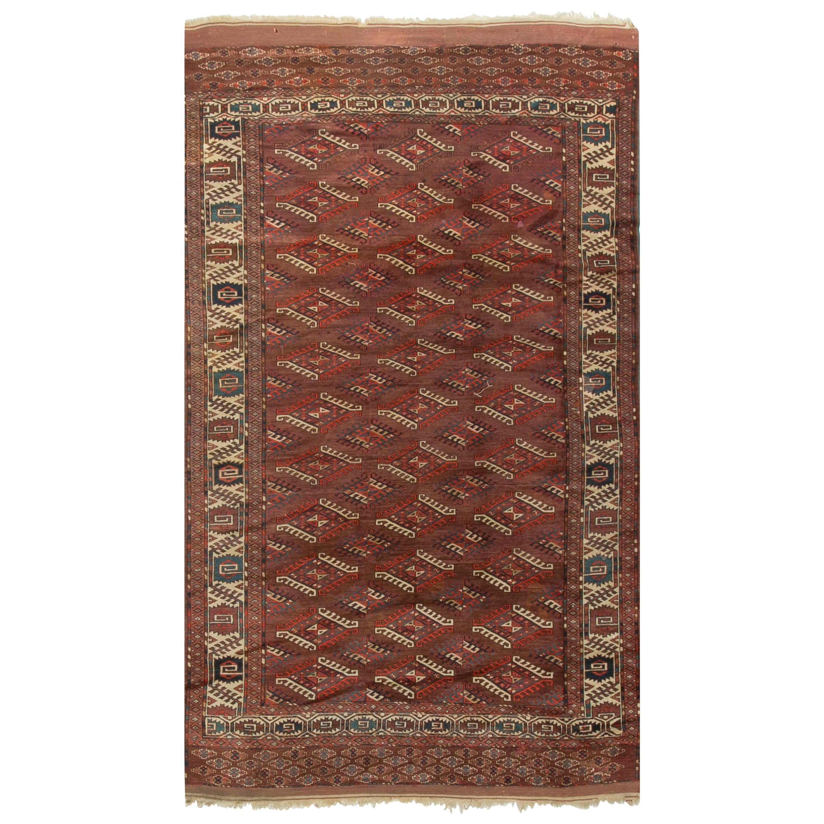 Antiker Turkoman Bokhara Yomut-Teppich, ca. 1890, 6'5 x 10'1.