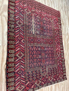 Antique Turkoman Engsi Hatchli Rug, AS IS