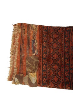Antico tappeto principale Turkoman Ersari Tappeto geometrico afgano 1880
