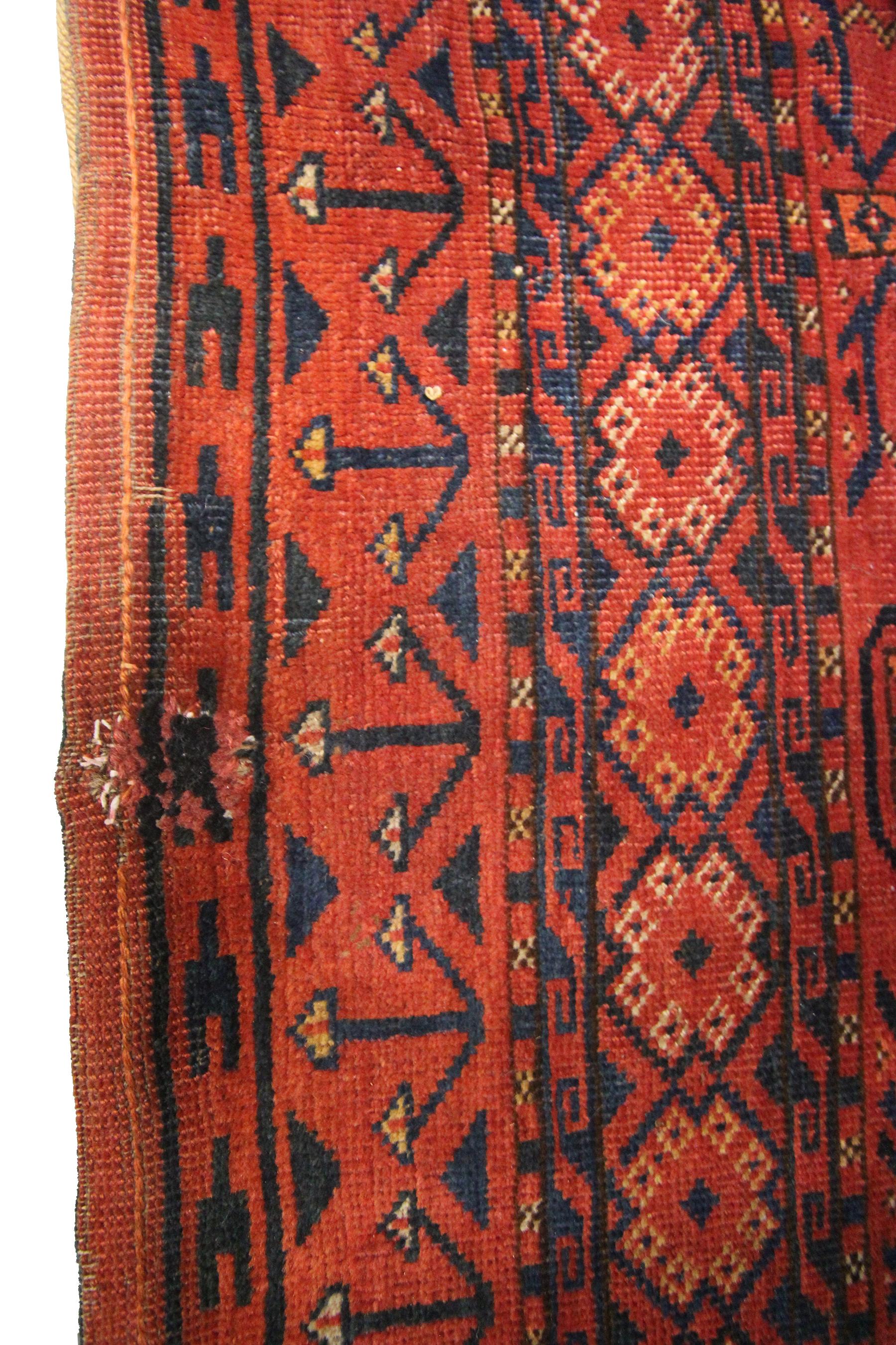 Antique Ersari Turkoman rug Antique Tribal rug geometric wool foundation 
3x5 3'2