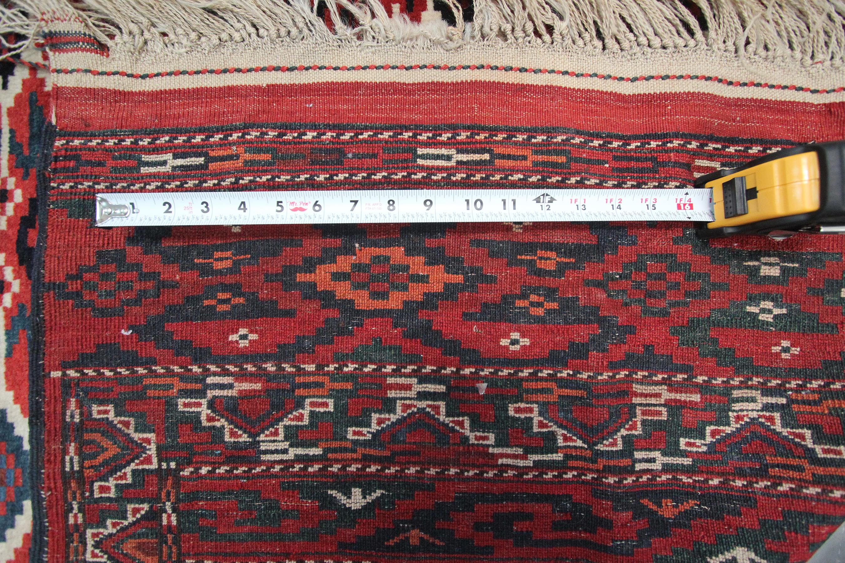 Antique Turkoman Ersari Main Rug Afghan Geometric Rug Tribal Rug For Sale 5