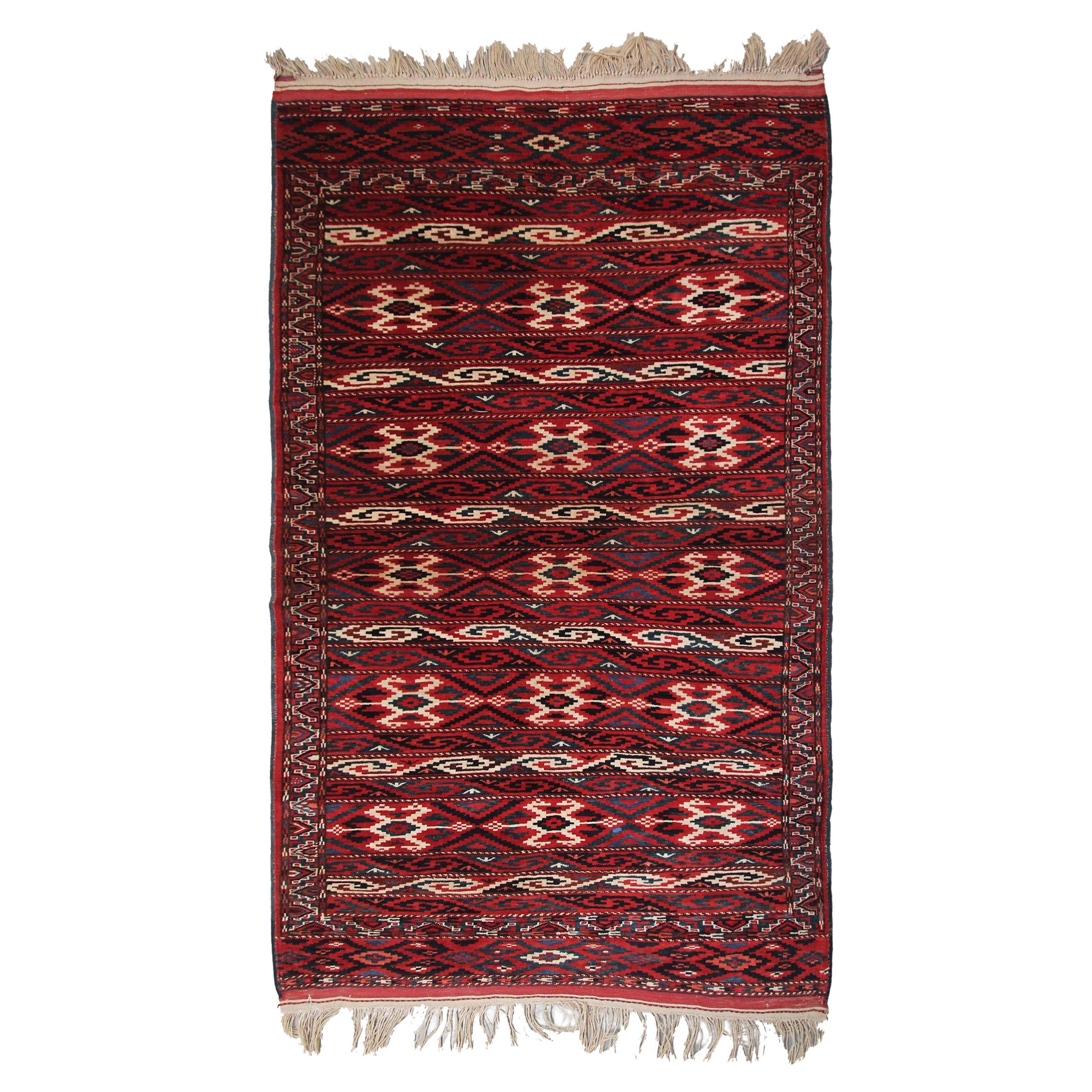 Ancien tapis turkoman Ersari principal géométrique afghan Tapis tribal