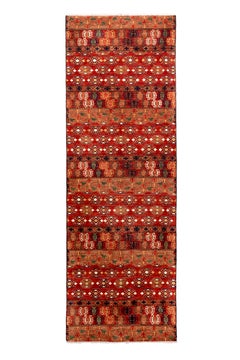 Antique Turkoman Long Rug with Tribal Guls