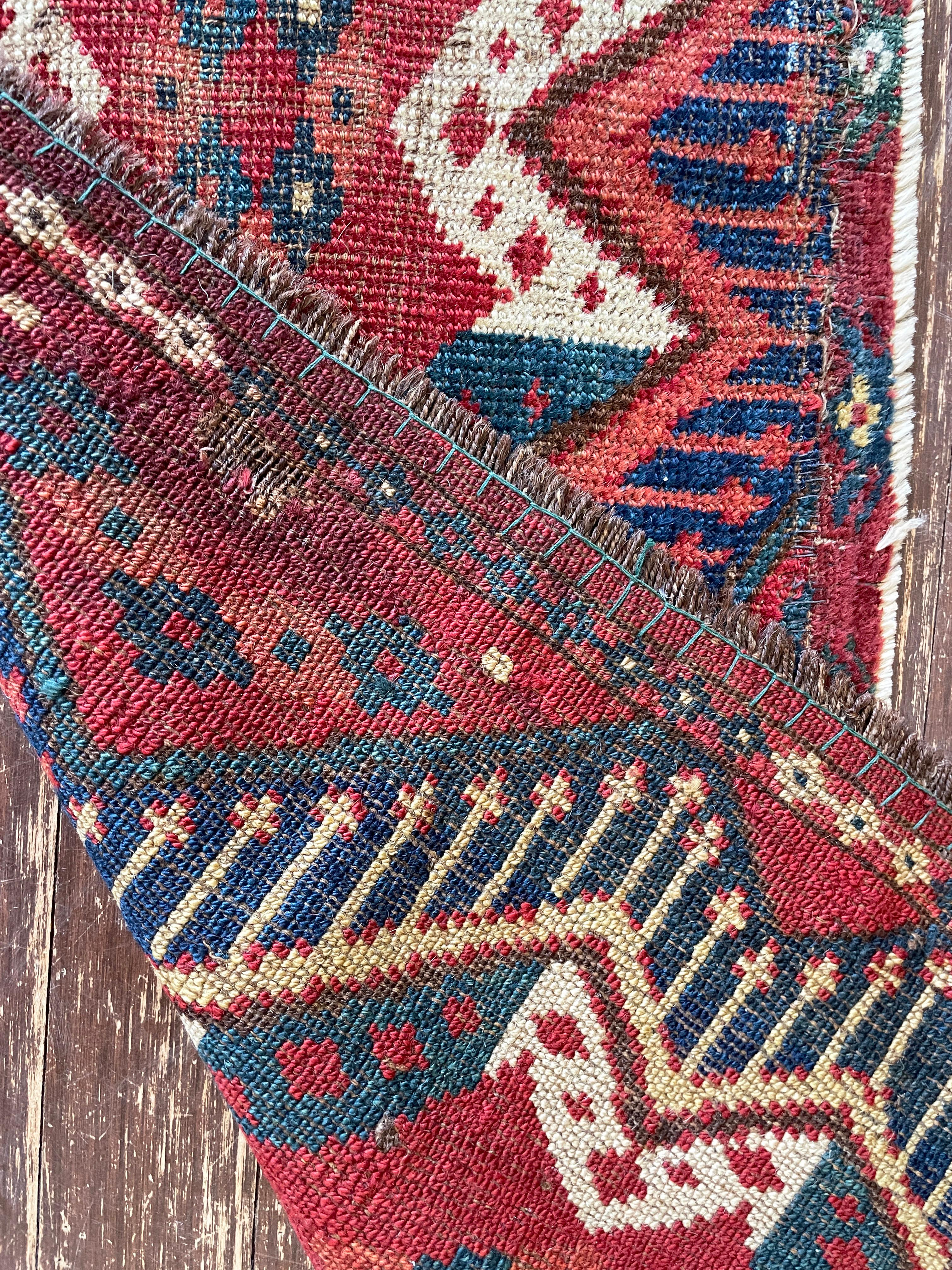 Hand-Knotted Antique Turkoman rug/ bag, AS IS