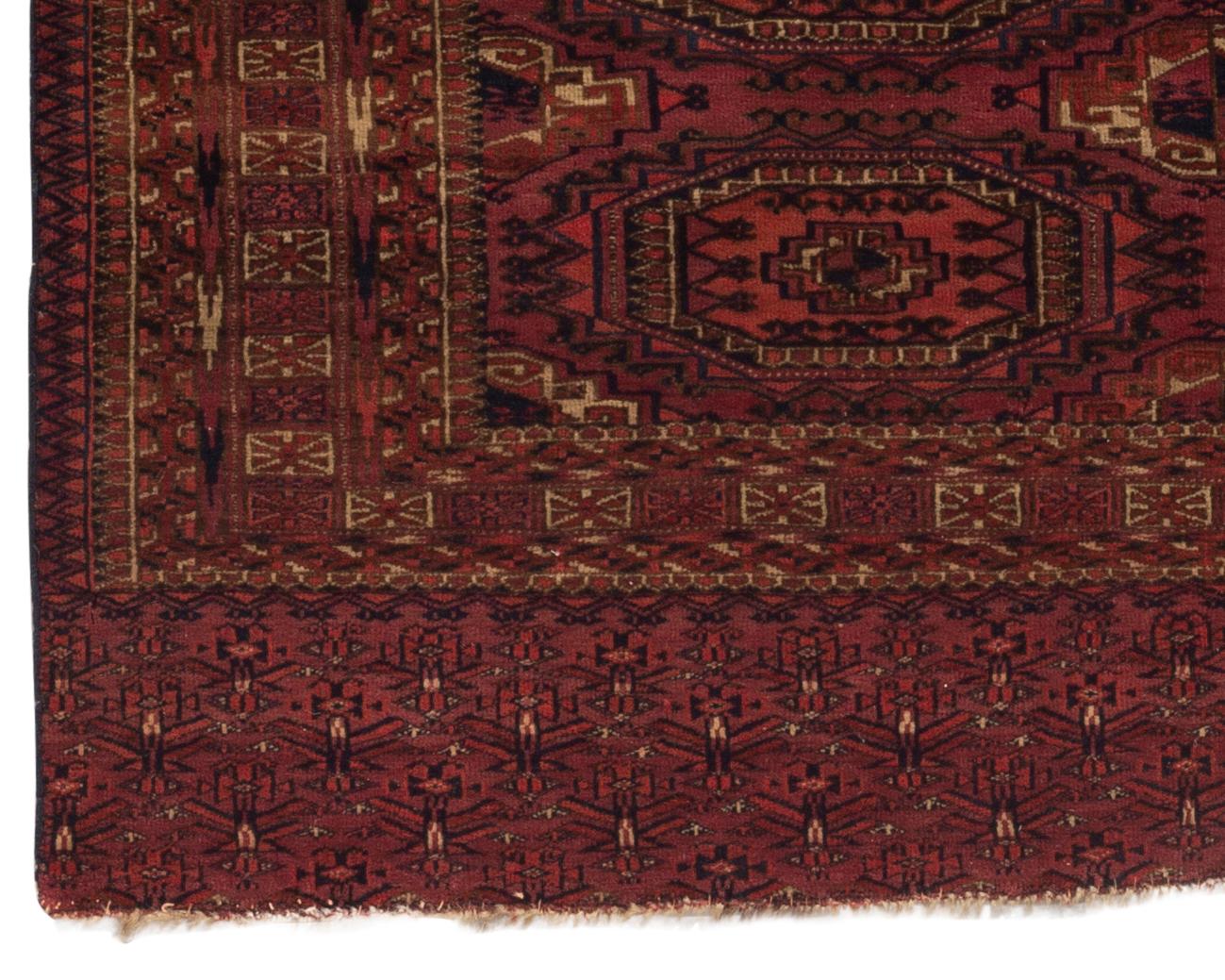 Tissé à la main Tapis turkoman ancien, vers 1880 en vente