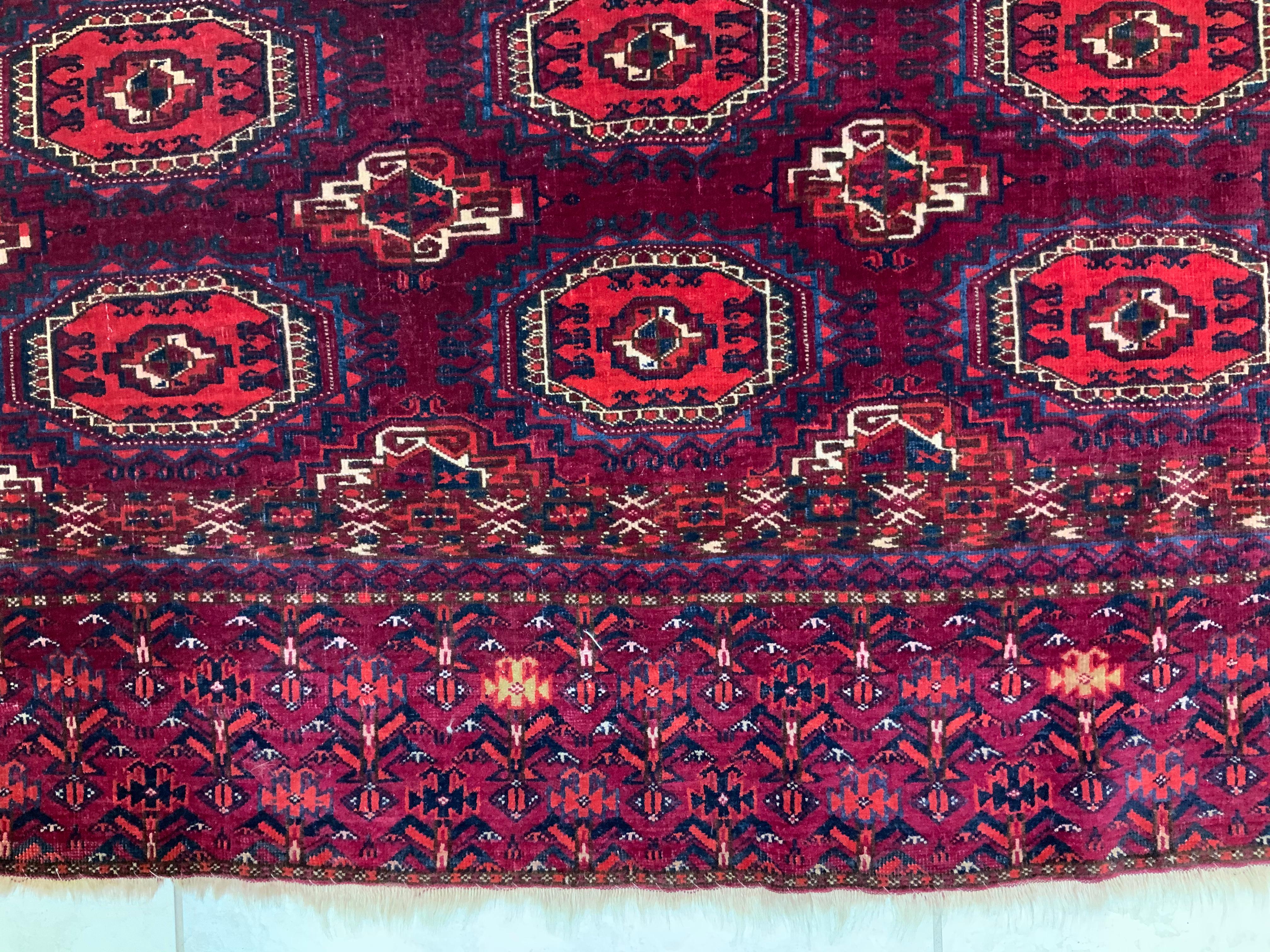 Wool Antique Turkoman Rug
