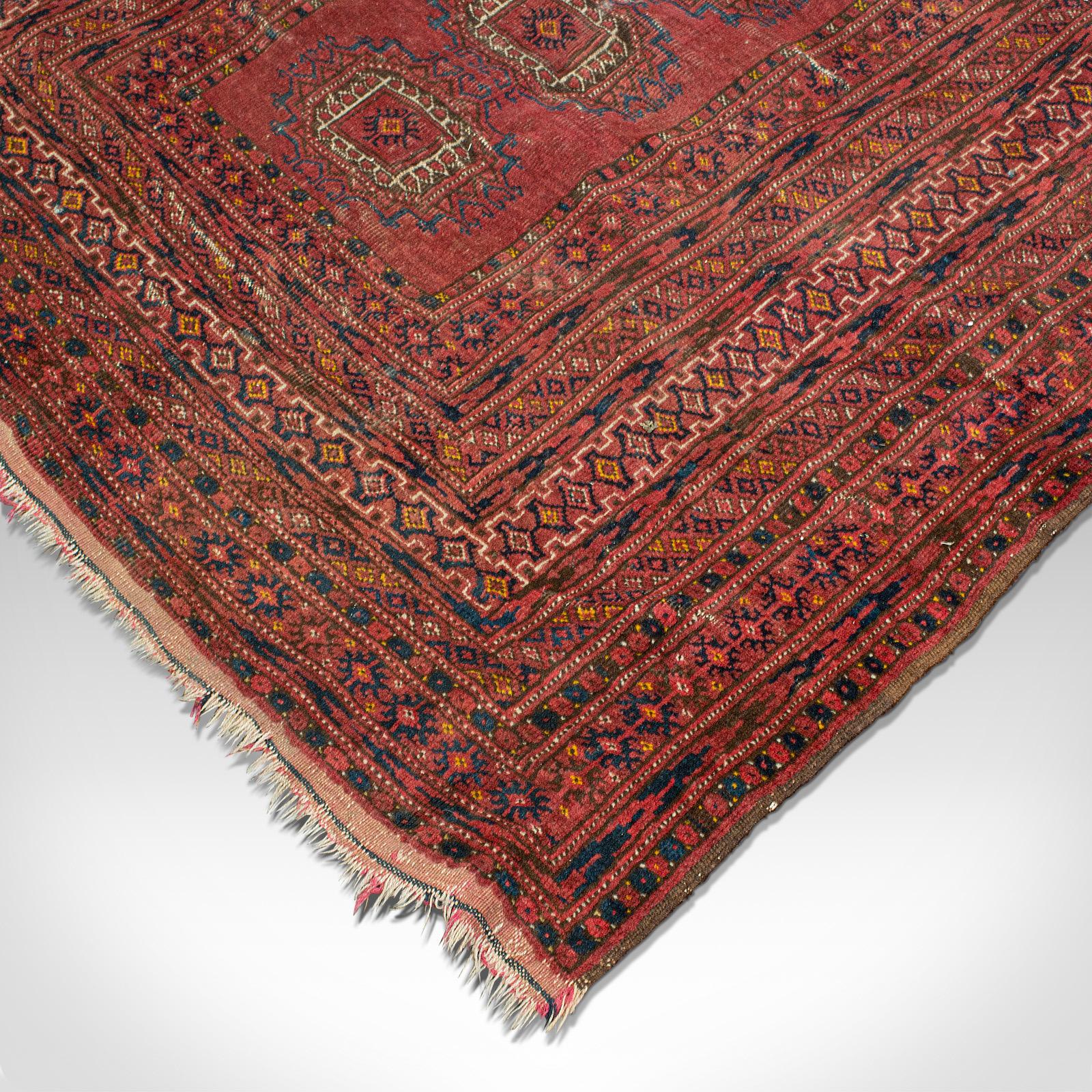 Textile Antique Turkoman Rug, Middle Eastern, Woven Dozar, Decorative Carpet, Circa 1920 For Sale