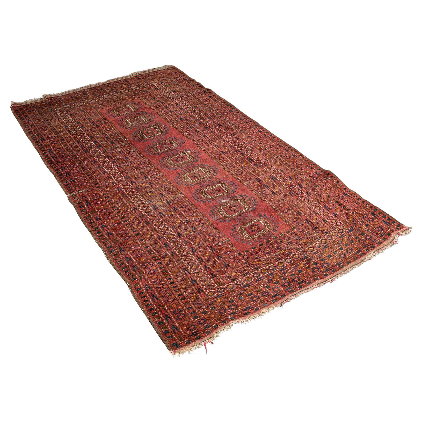 Antique Turkoman Rug, Middle Eastern, Woven Dozar, Decorative Carpet, Circa 1920 For Sale