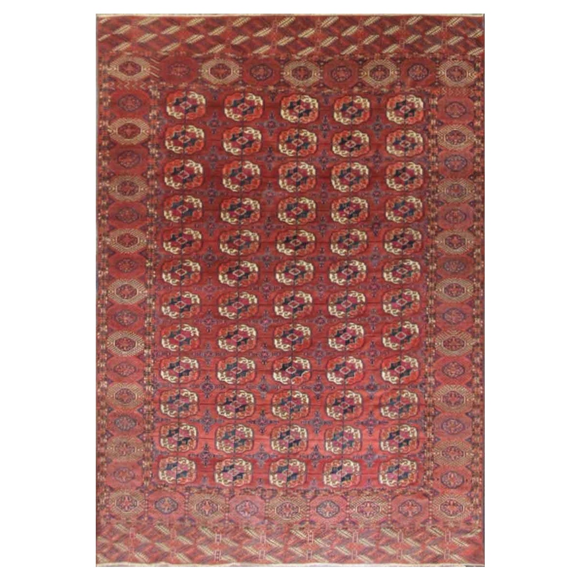 Tapis principal antique Turkoman Tekke, 7'6" x 10'7".