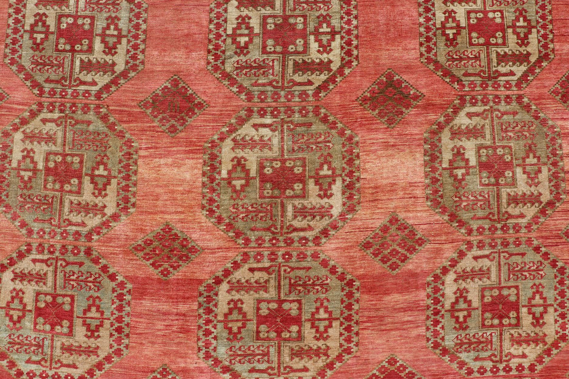 Antiker Turkomen Ersari-Teppich mit wiederkehrendem Gul-Design  im Angebot 2