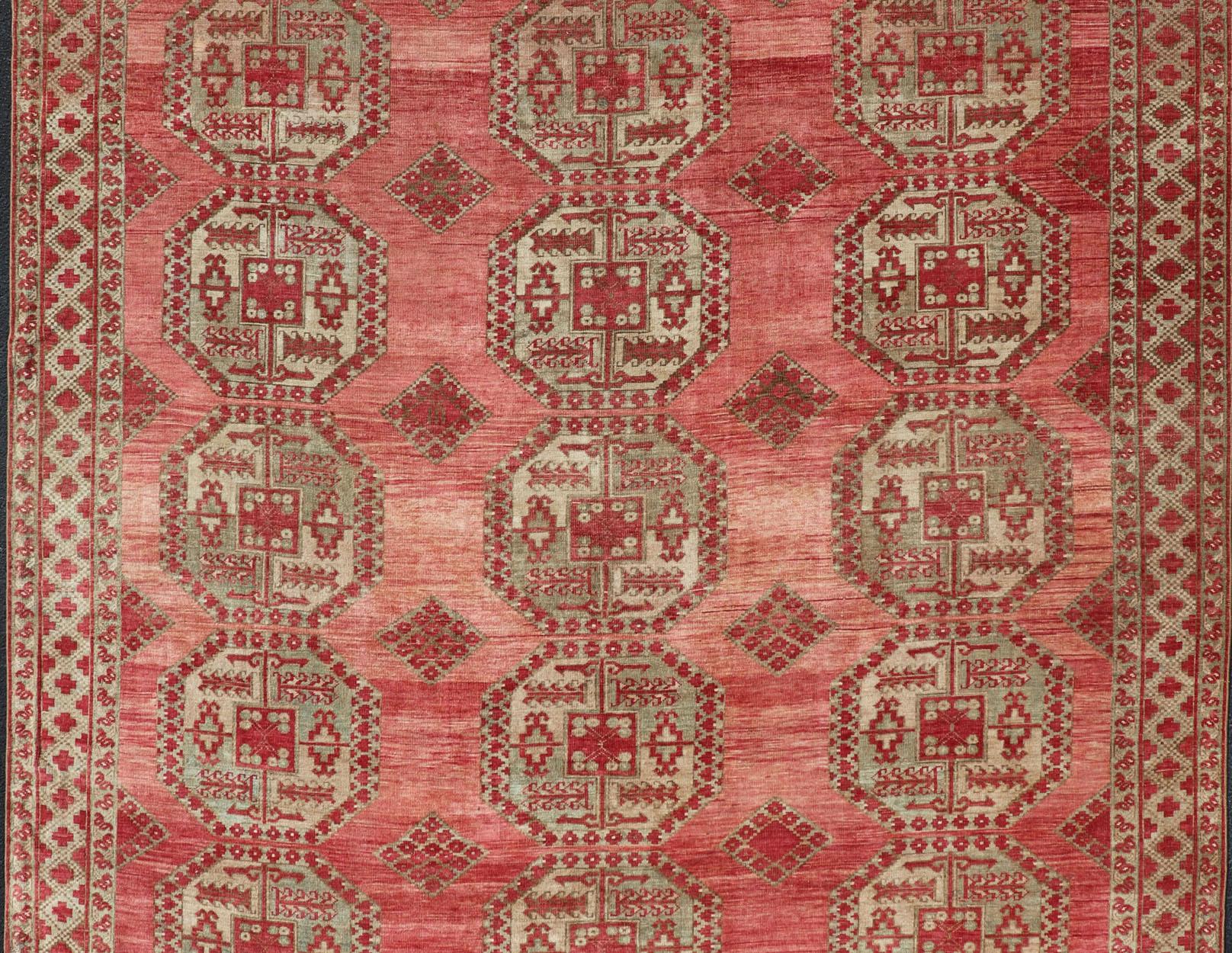Antiker Turkomen Ersari-Teppich mit wiederkehrendem Gul-Design  (Turkestan) im Angebot