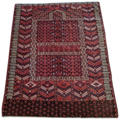 Antique Turkomen or Turkmenistan Katchli Bohkara, Wool, ca. 1910, 4x5