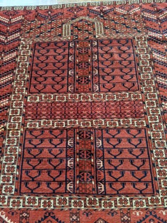 Antique Turkomen or Turkmenistan Katchli Bohkara, Wool, ca. 1910, 4x5