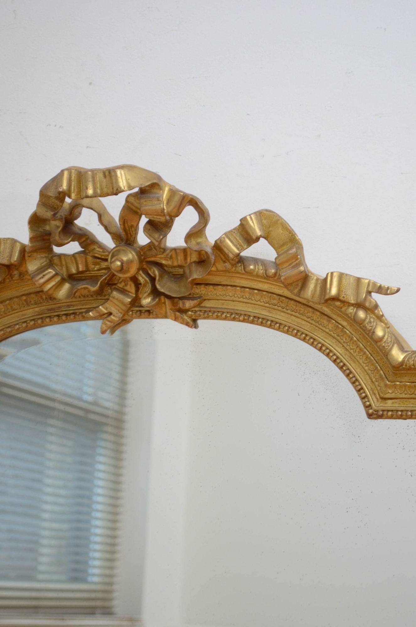 Antique Turn of The Century Giltwood Pier Mirror H154cm For Sale 3