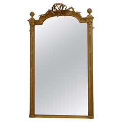 Antique Mirror di fine secolo in legno dorato H154cm