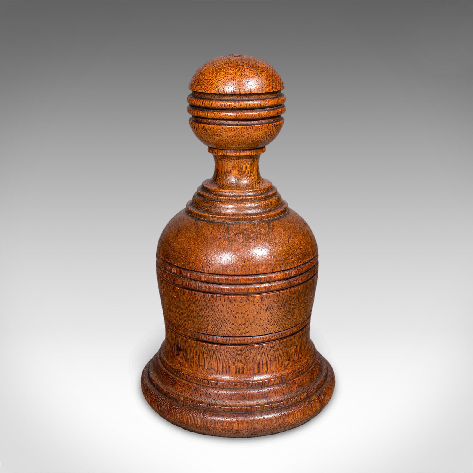 Primo vittoriano Antico fermaporta tornito, scozzese, Oak, casa di campagna, guardiano della porta, vittoriano in vendita