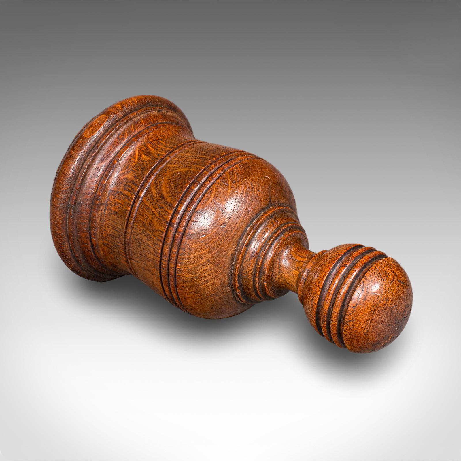 Metà XIX secolo Antico fermaporta tornito, scozzese, Oak, casa di campagna, guardiano della porta, vittoriano in vendita