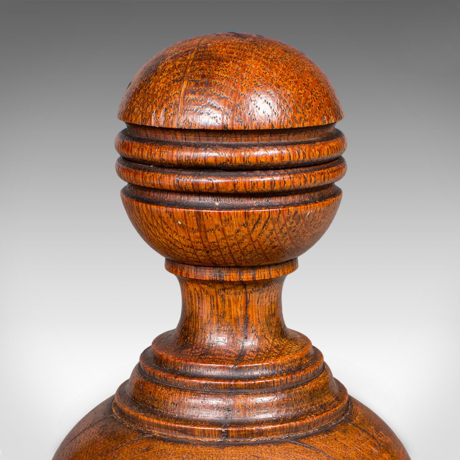 Antico fermaporta tornito, scozzese, Oak, casa di campagna, guardiano della porta, vittoriano in vendita 2