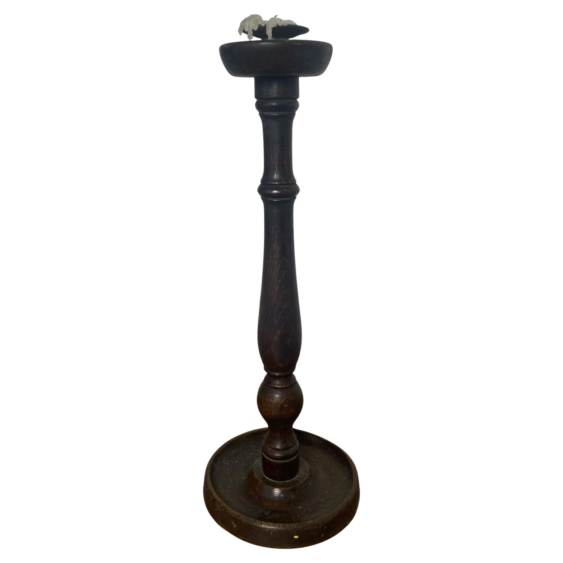 Antique turned wooden candle holder Circa 1800's