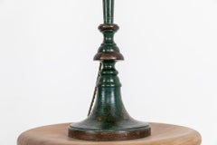 Antique Turned Wooden Candlestick Table Desk Lamp, circa 1900