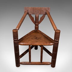Fauteuil de Turner ancien, anglais, Oak, Old Saxon Chair, Elbow Seat, Victorian