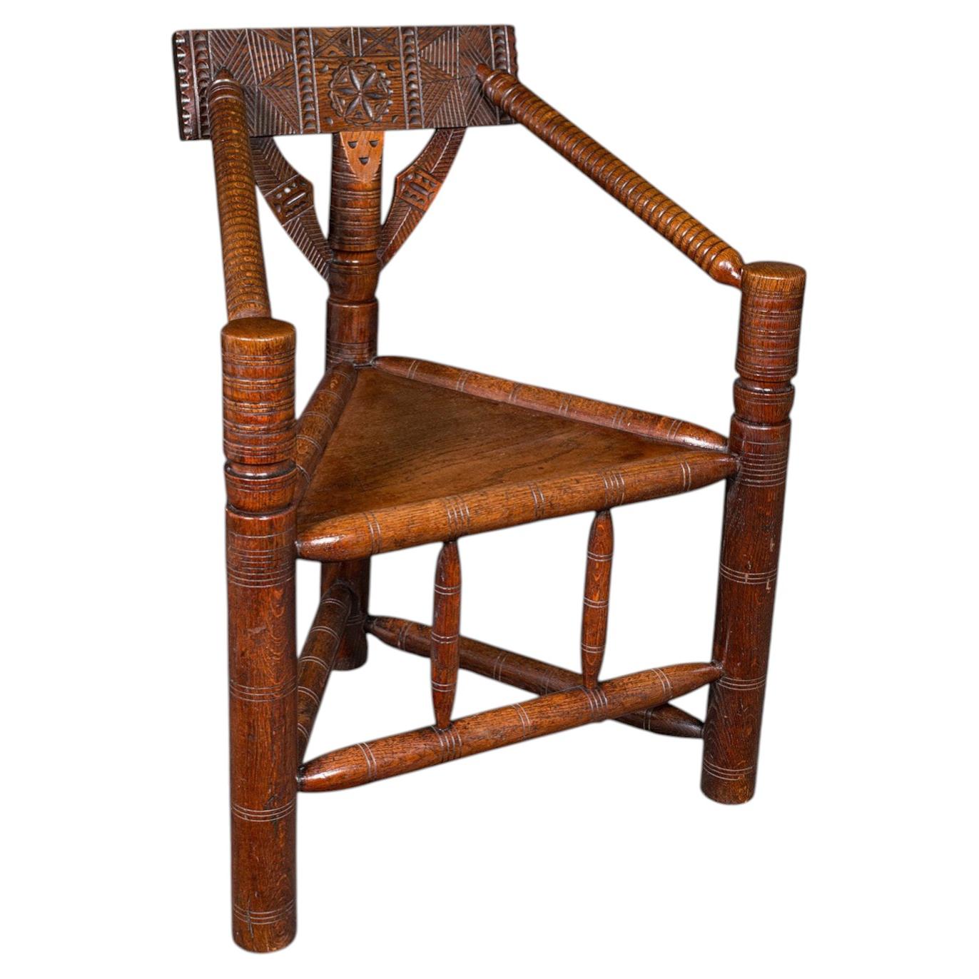 Antiguo Sillón Turner, Inglés, Roble, Antiguo Sillón Sajón, Asiento con Codo, Victoriano