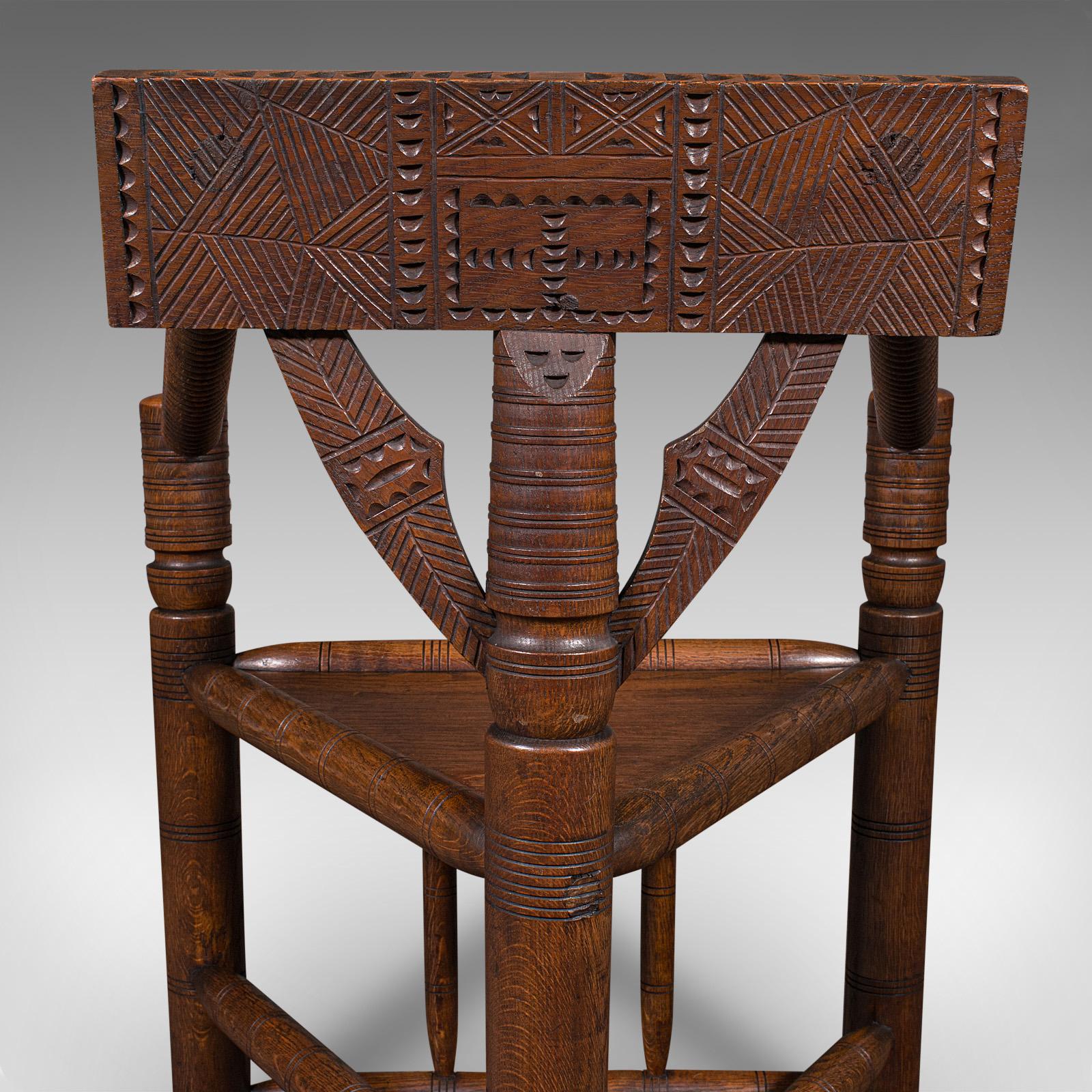 Antique Turner's Chair, English, Beech, Oak, Elbow Seat, Old Saxon, Victorian For Sale 6