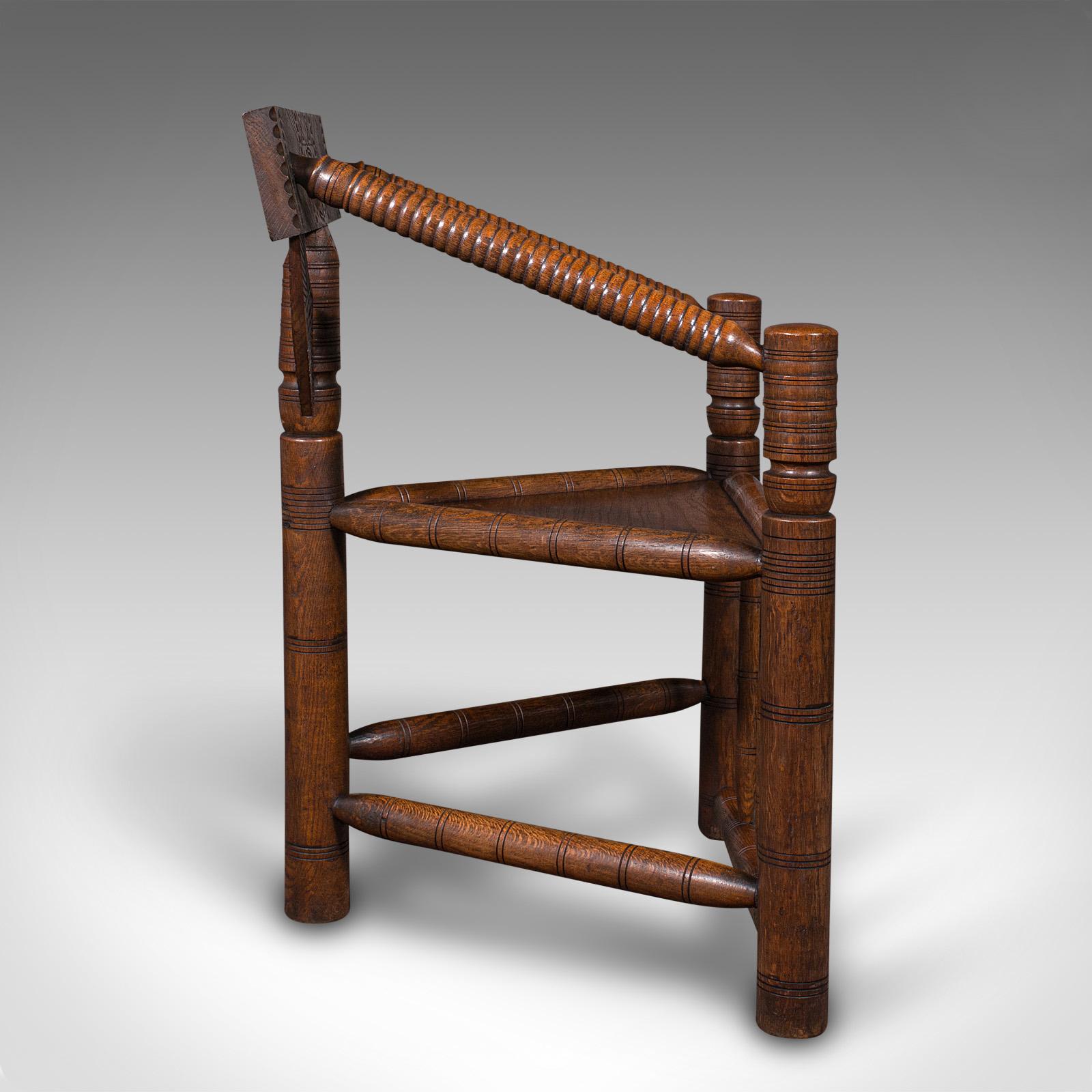 British Antique Turner's Chair, English, Beech, Oak, Elbow Seat, Old Saxon, Victorian For Sale