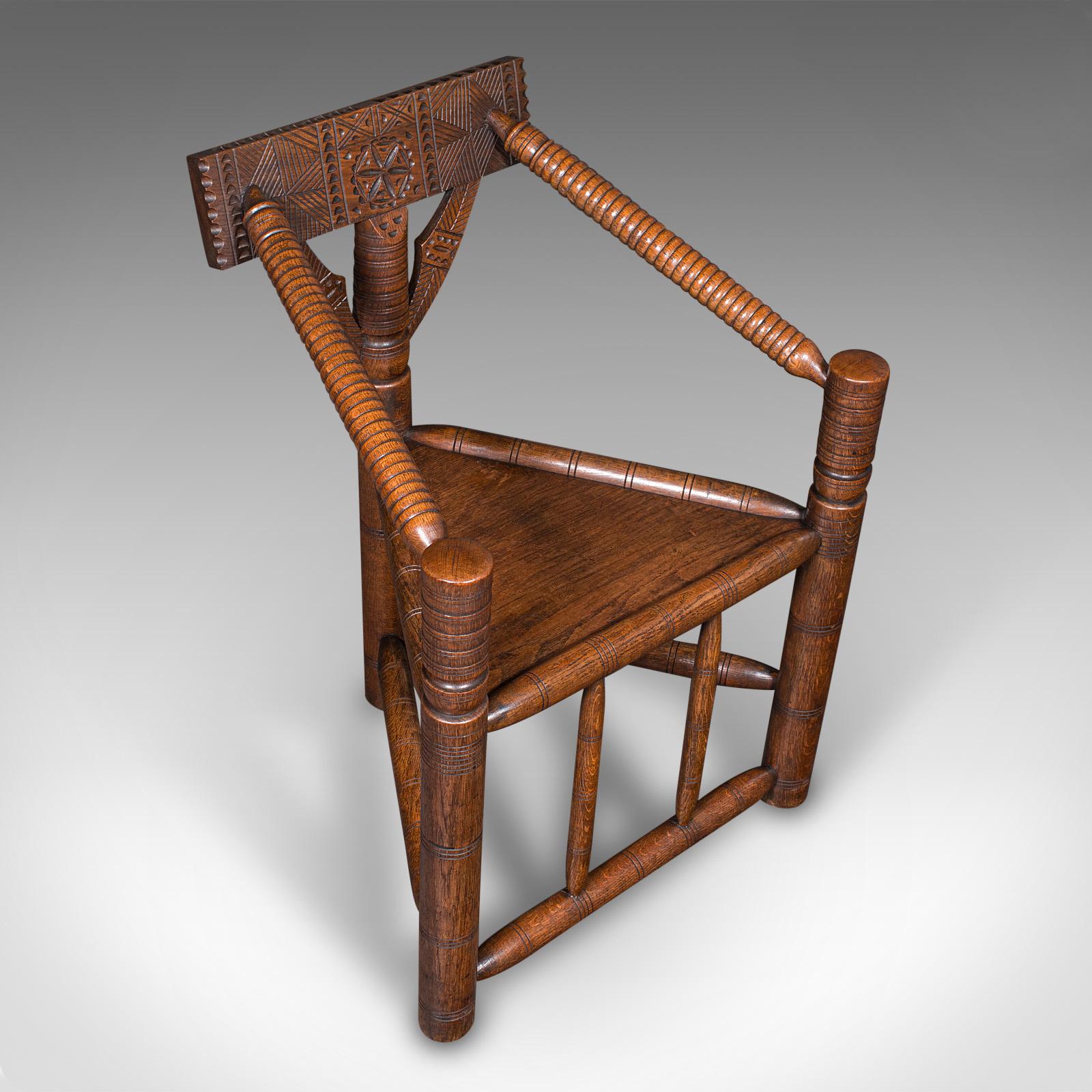 19th Century Antique Turner's Chair, English, Beech, Oak, Elbow Seat, Old Saxon, Victorian For Sale