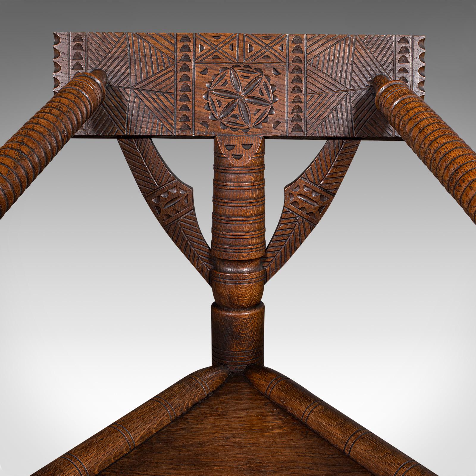 Antique Turner's Chair, English, Beech, Oak, Elbow Seat, Old Saxon, Victorian For Sale 3