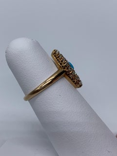 Antique Turquoise and Diamond Ring