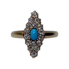Antique Turquoise and Diamond Ring