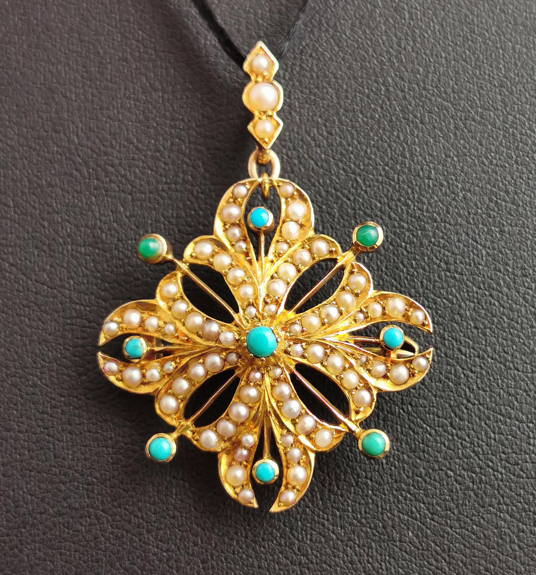 antique turquoise brooch