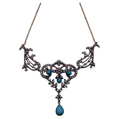 Antique Turquoise And Seed Pearl