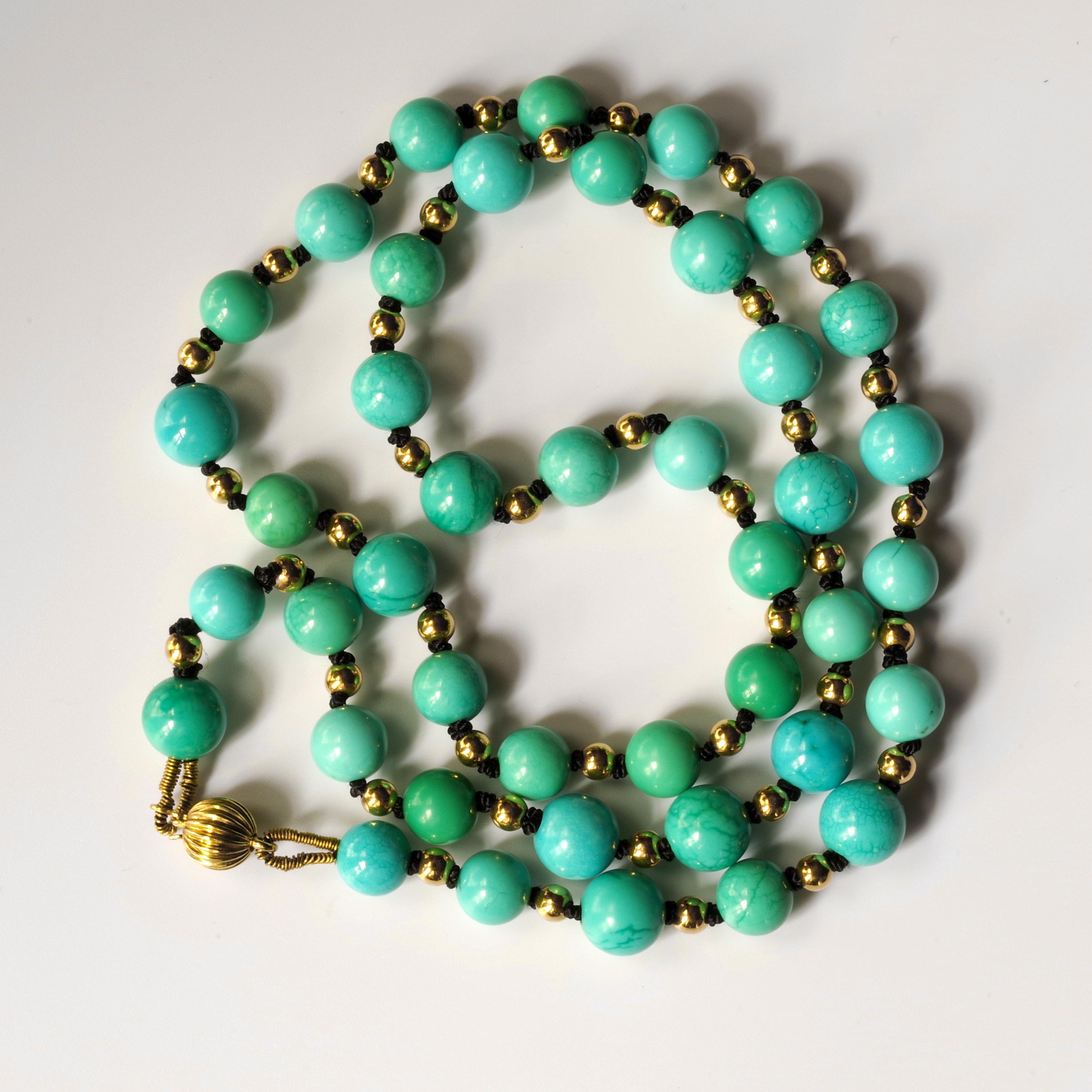 Yellow gold and this specific shade of blue turquoise have been in fashion for over 3,000 years. It is the blue of the sky and the Mediterranean sea. It is the yellow of wheat gleaming in the late-afternoon sun. It is appealing to us, these two