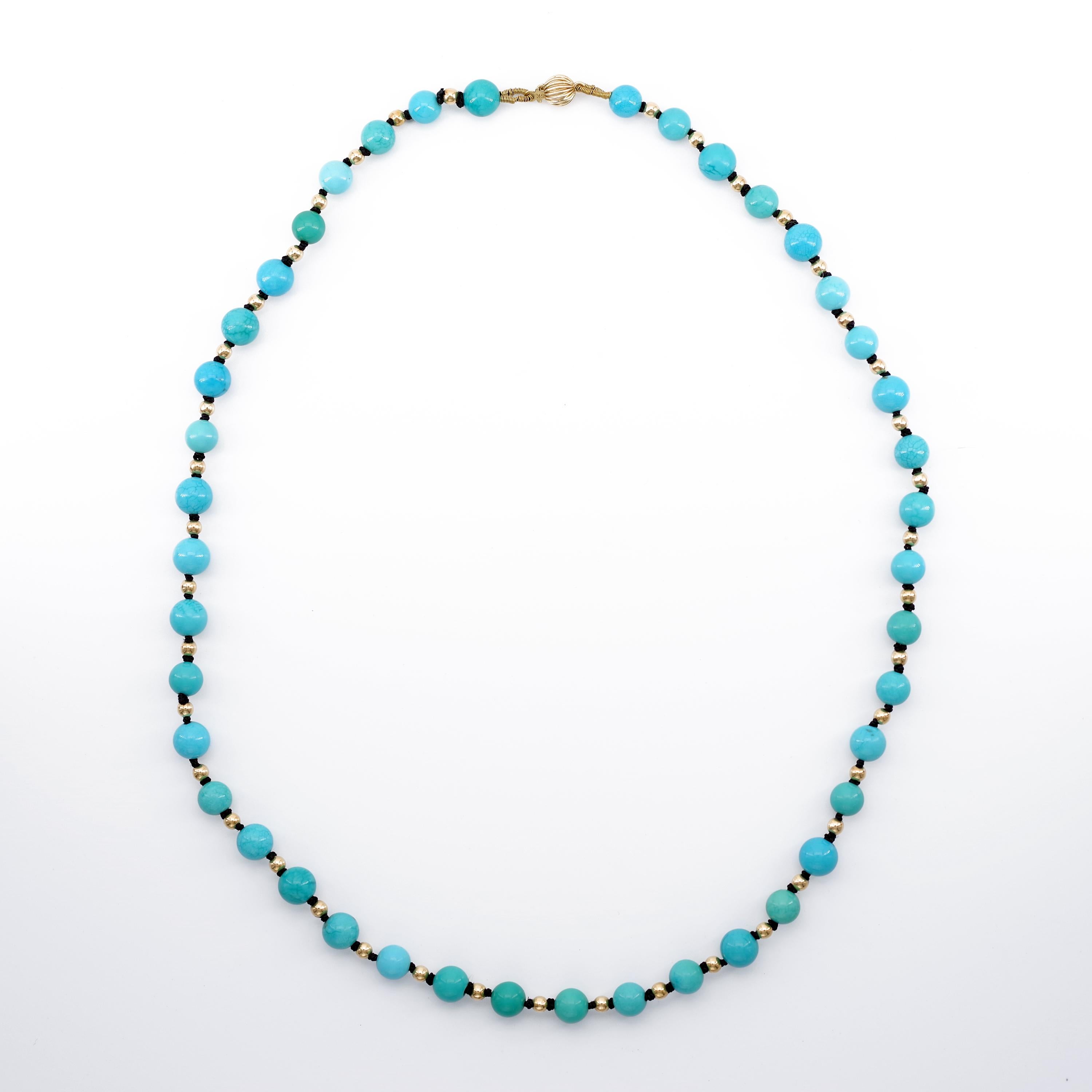 vintage turquoise beaded necklace