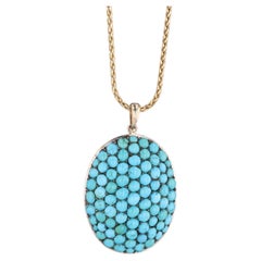 Collier converti en turquoises anciennes en or 14 carats
