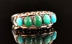Antique Turquoise Five Stone Ring, 9k Rose Gold