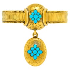 Antique Turquoise Locket Bracelet