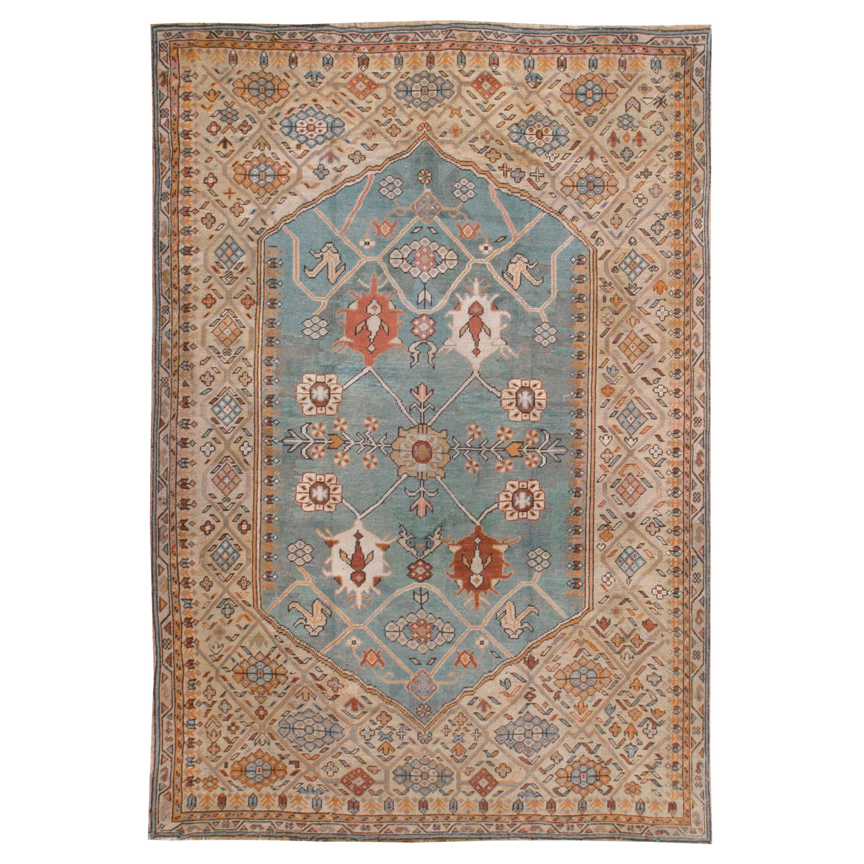 Antique Oushak Rug For Sale at 1stDibs