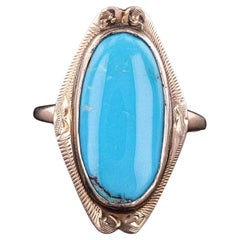 Antique Turquoise Ring of 9ct Gold