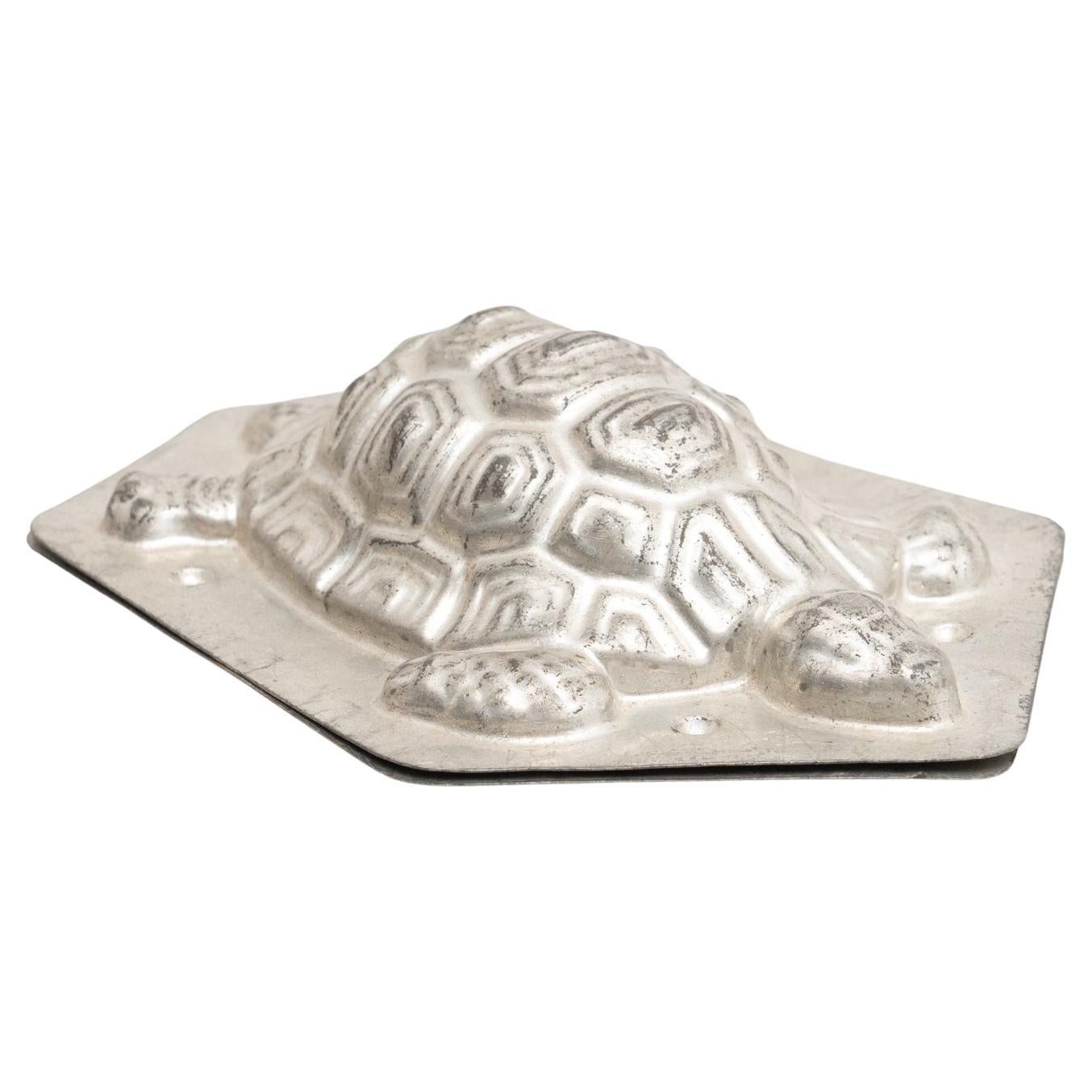 Antique Turtle Shaped Metal Cooking Mold, circa 1950
