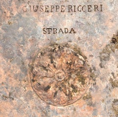 ANTIQUE TUSCAN JAR H. 112 cm OIL GIUSEPPE RICCERI STRADA IN CHIANTI IMPRUNETA