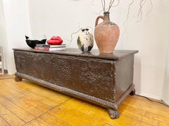 Antique Tuscan Wood Chest, Italy 1500ca