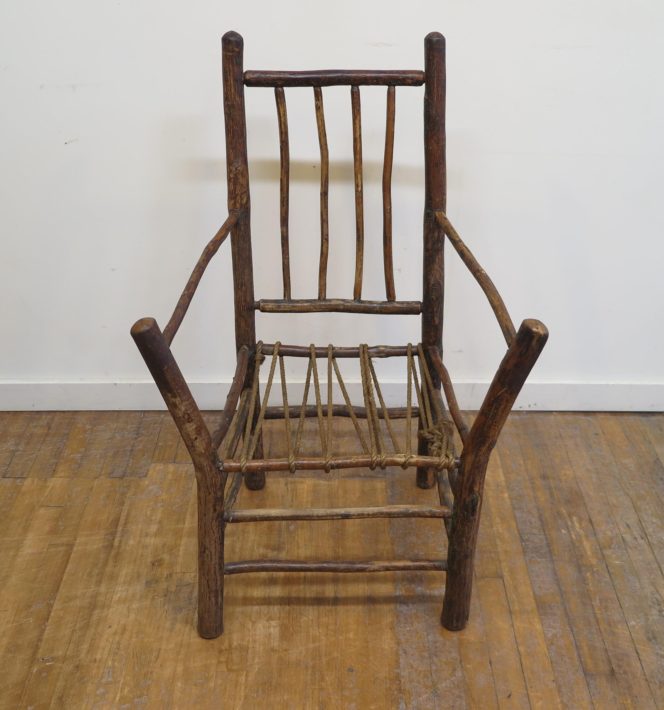 Antique Twig Adirondacks Chair   For Sale 6