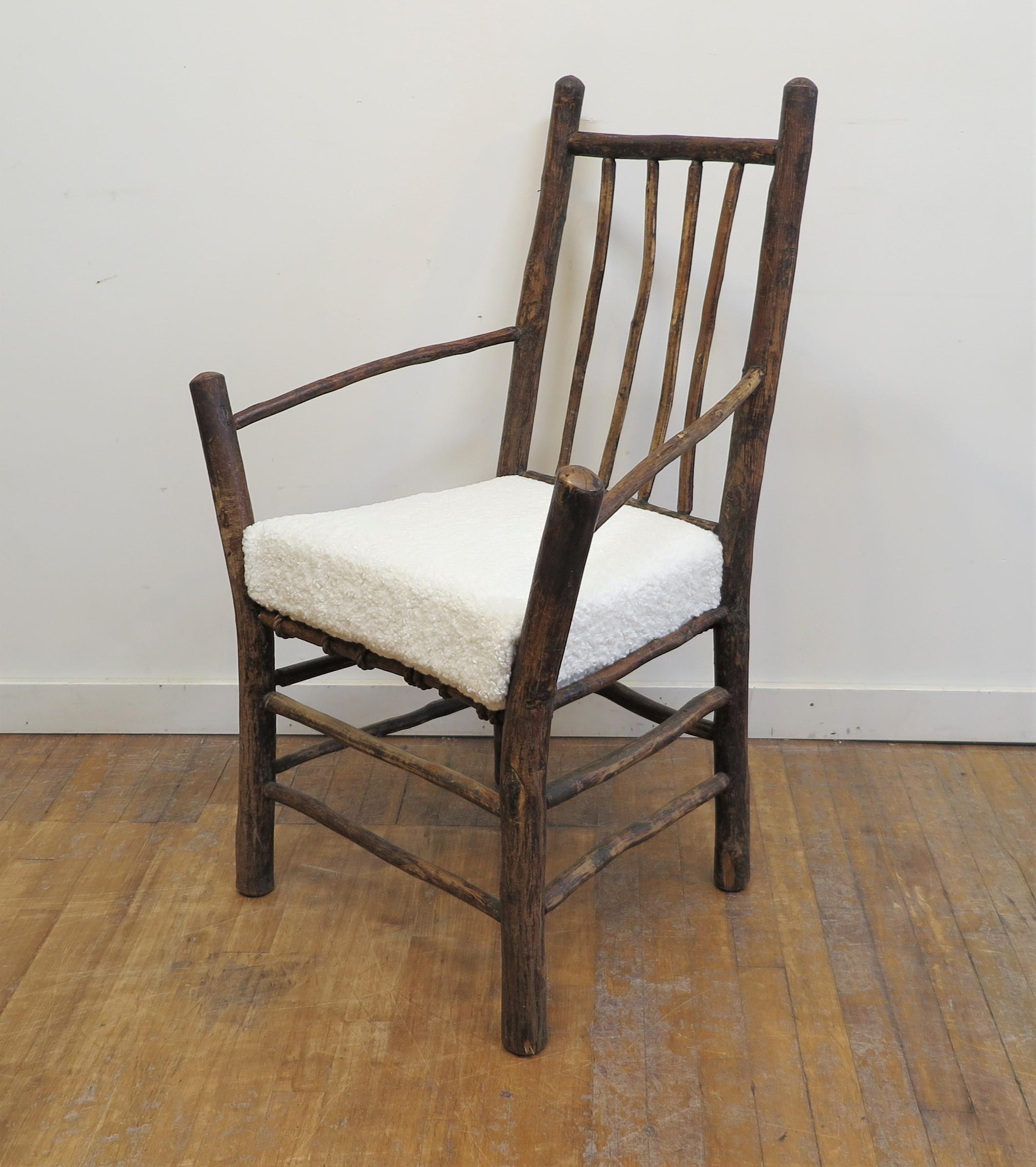 Antique Twig Adirondacks Chair   In Good Condition For Sale In New York, NY