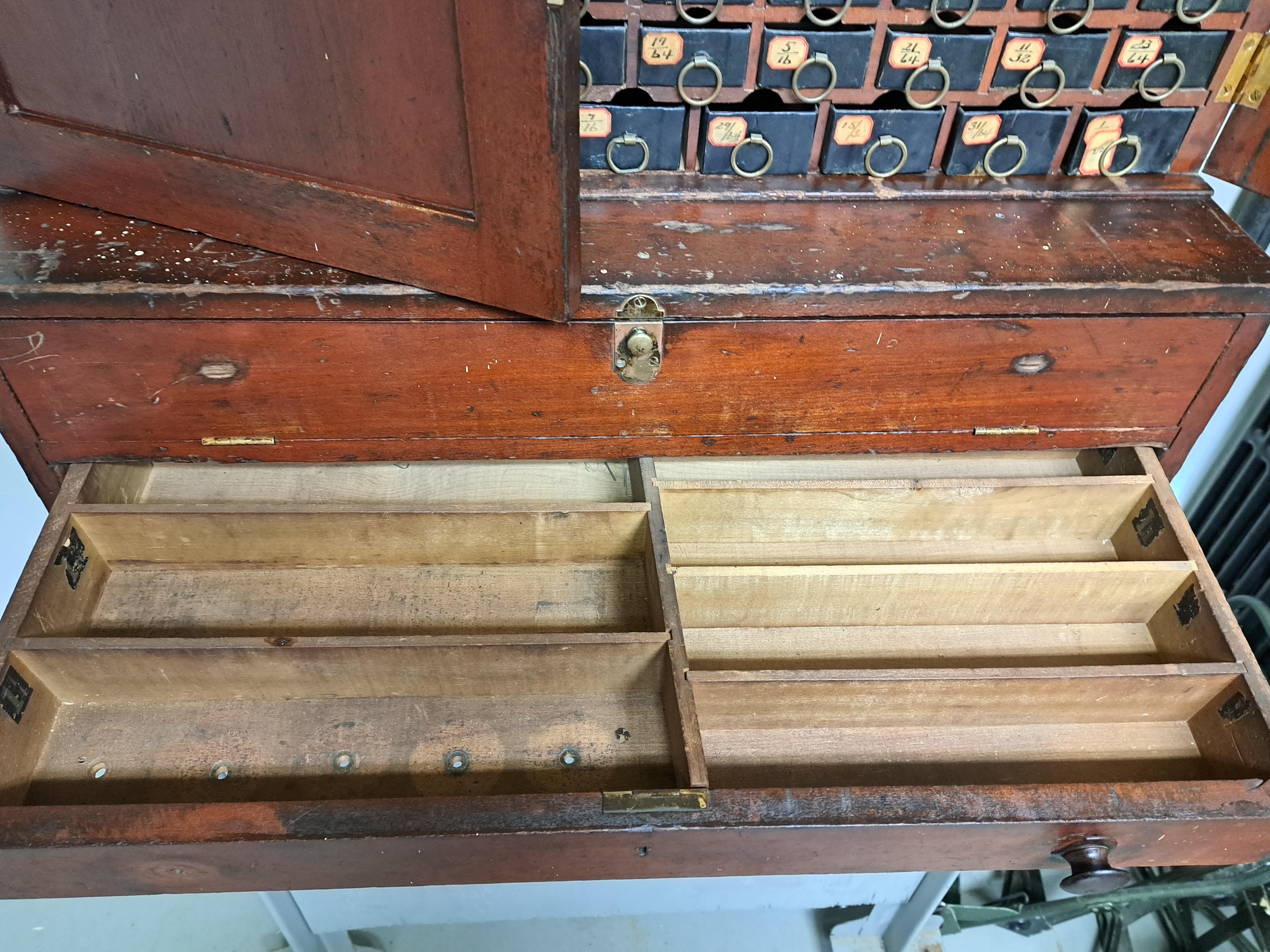 Antique Machinists Twist Drill Multi Drawer Cabinet For Sale 5