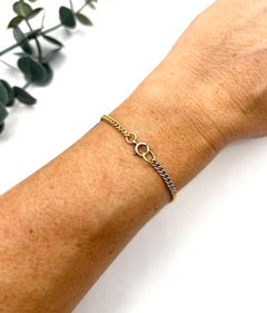 Bracelet ancien bicolore en or jaune 18 ct et platine, Edwardien Curb Link